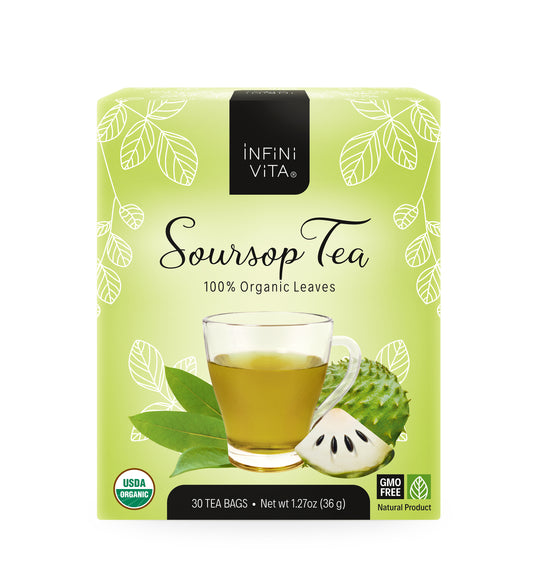 Infini Vita Soursop Tea 30 Bags - USDA Organic Graviola Leaf Tea, Natural Guanabana Leaves